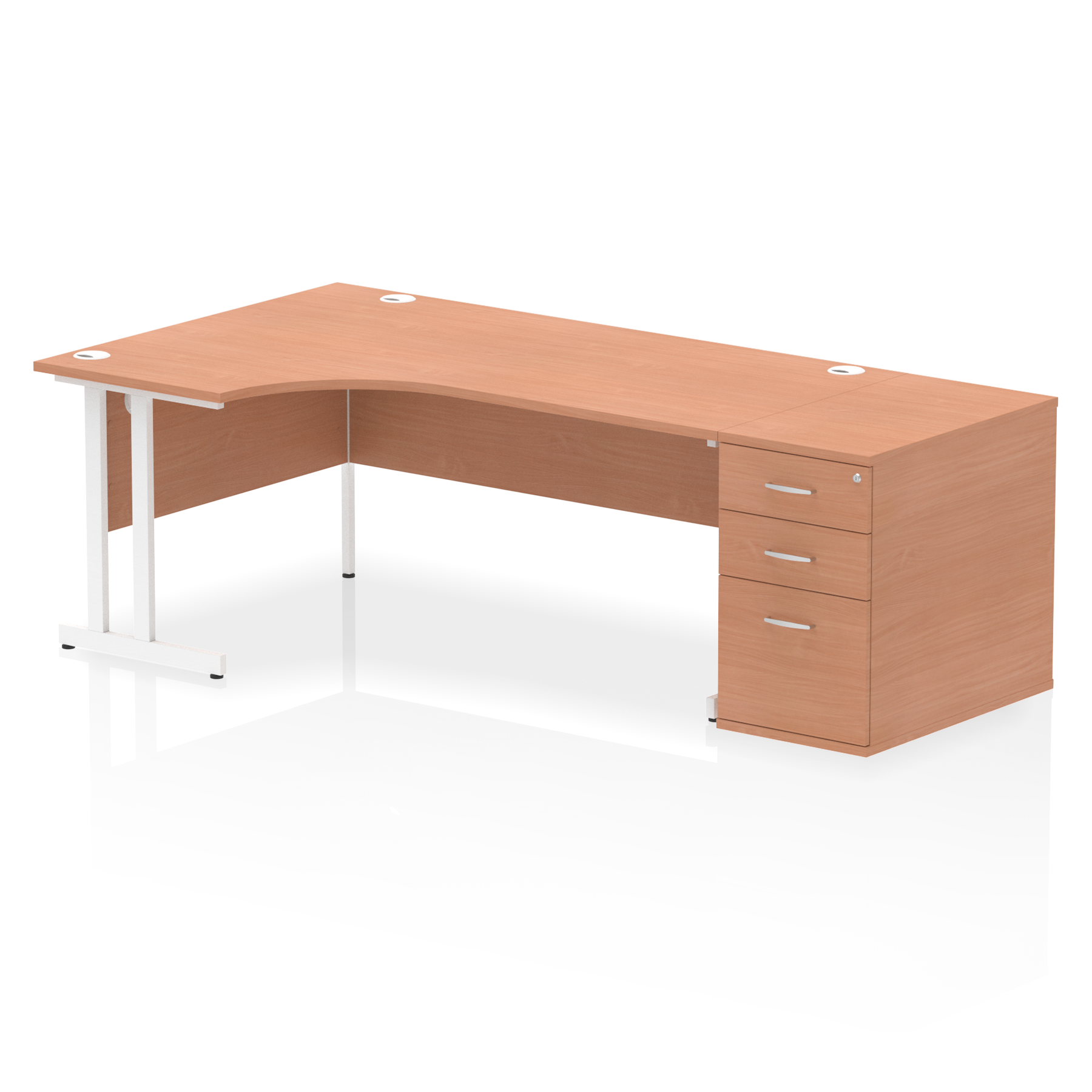 Impulse 1800mm Cantilever Left Crescent Desk Workstation