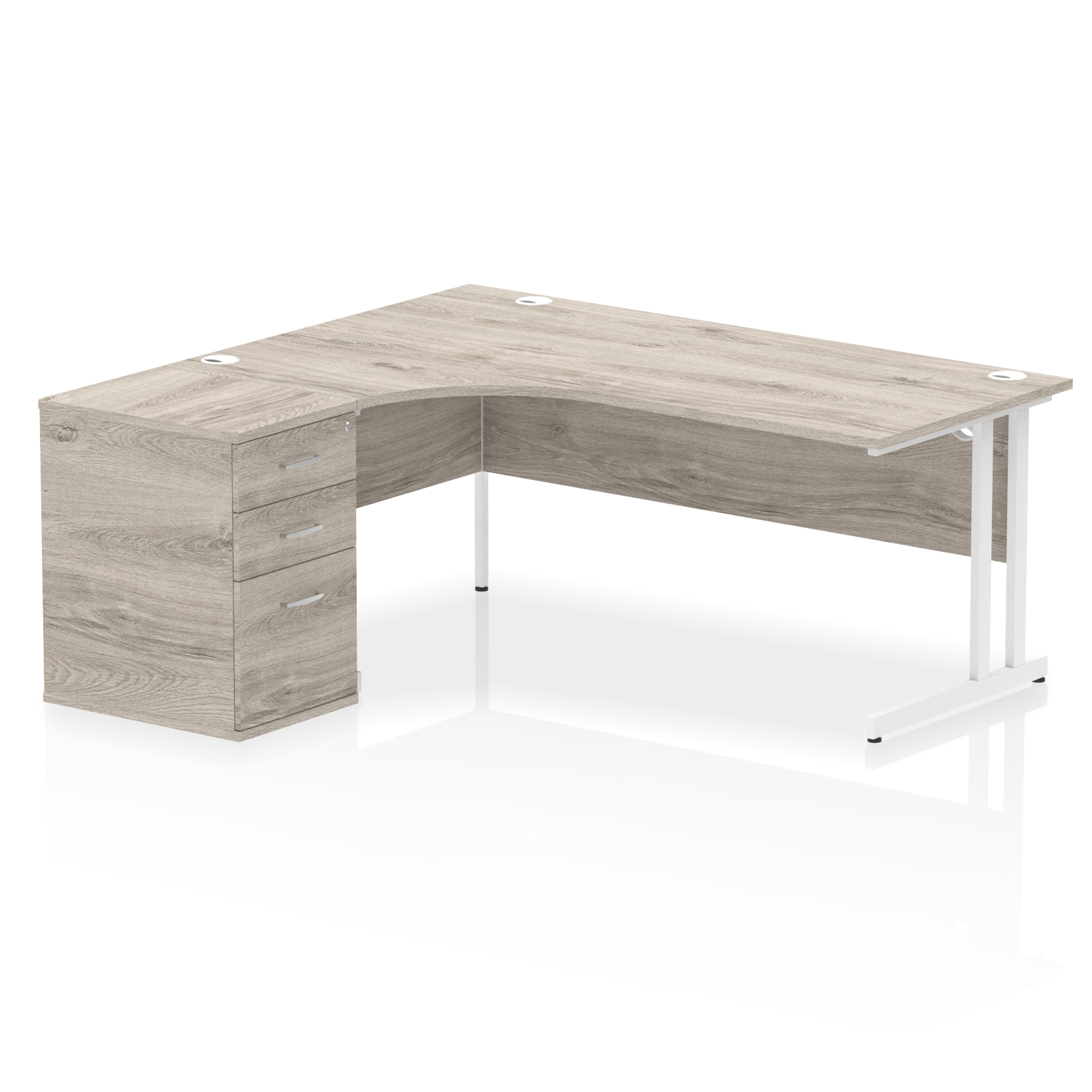 Impulse 1800mm Cantilever Left Crescent Desk Workstation