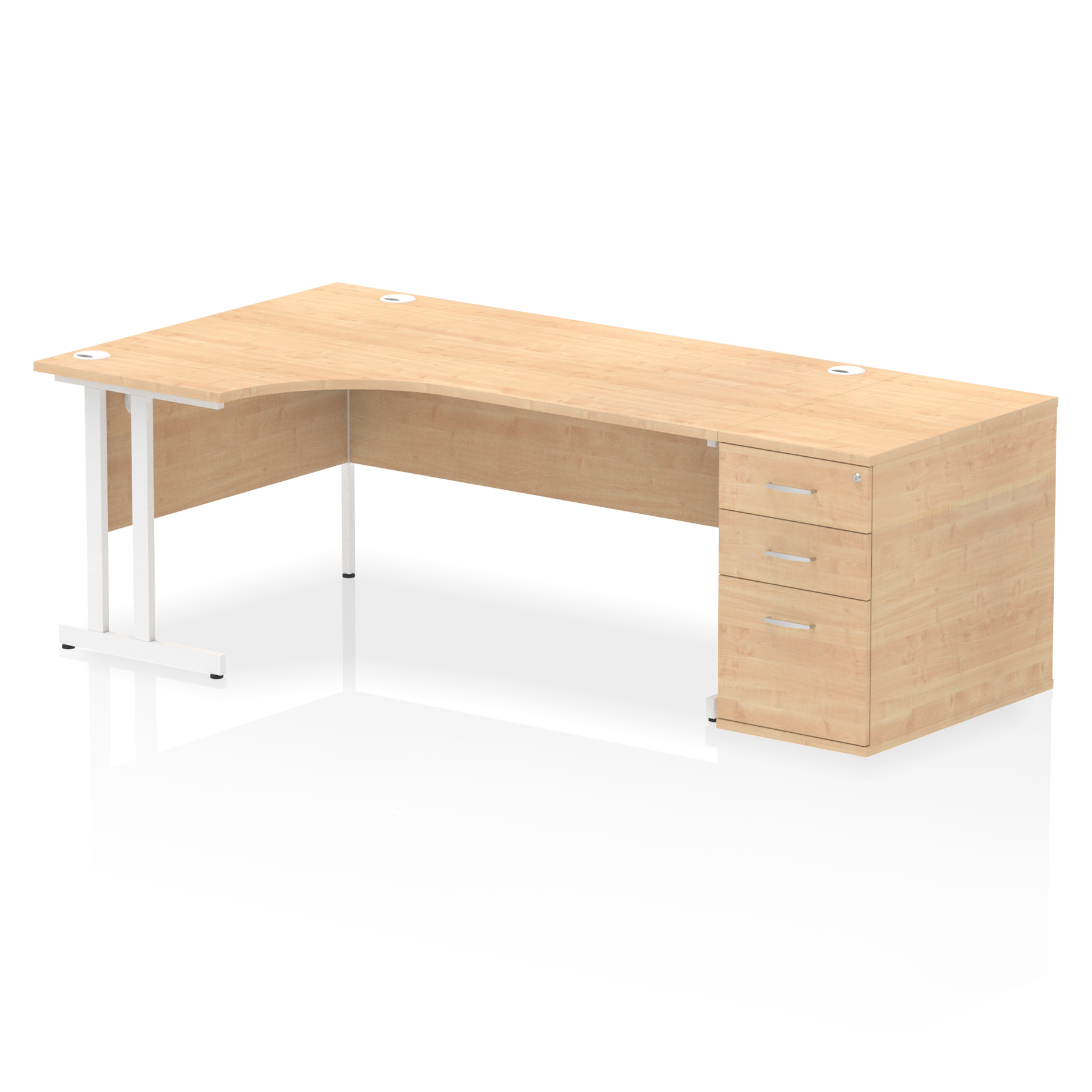 Impulse 1800mm Cantilever Left Crescent Desk Workstation