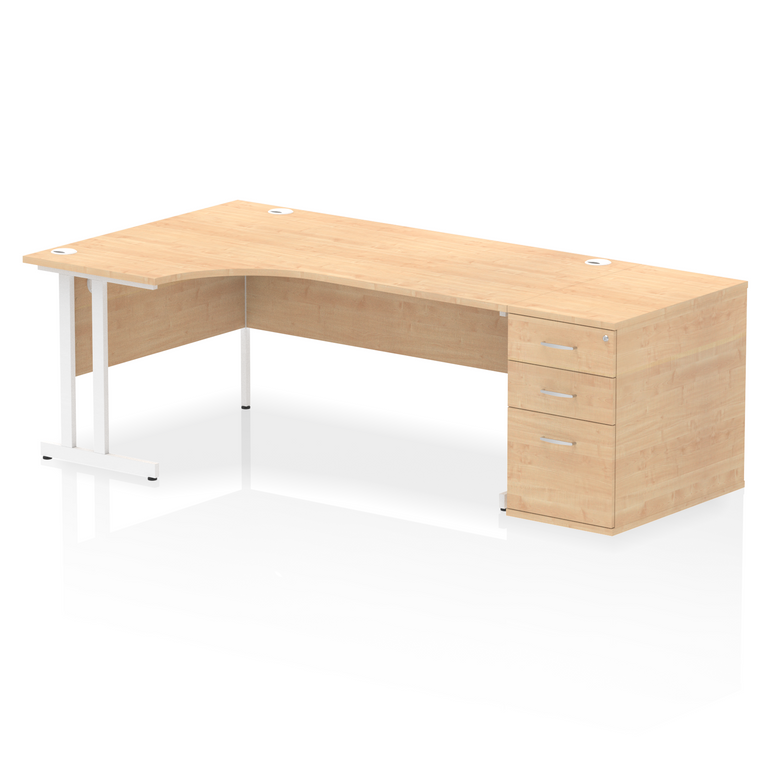Impulse 1800mm Cantilever Left Crescent Desk Workstation