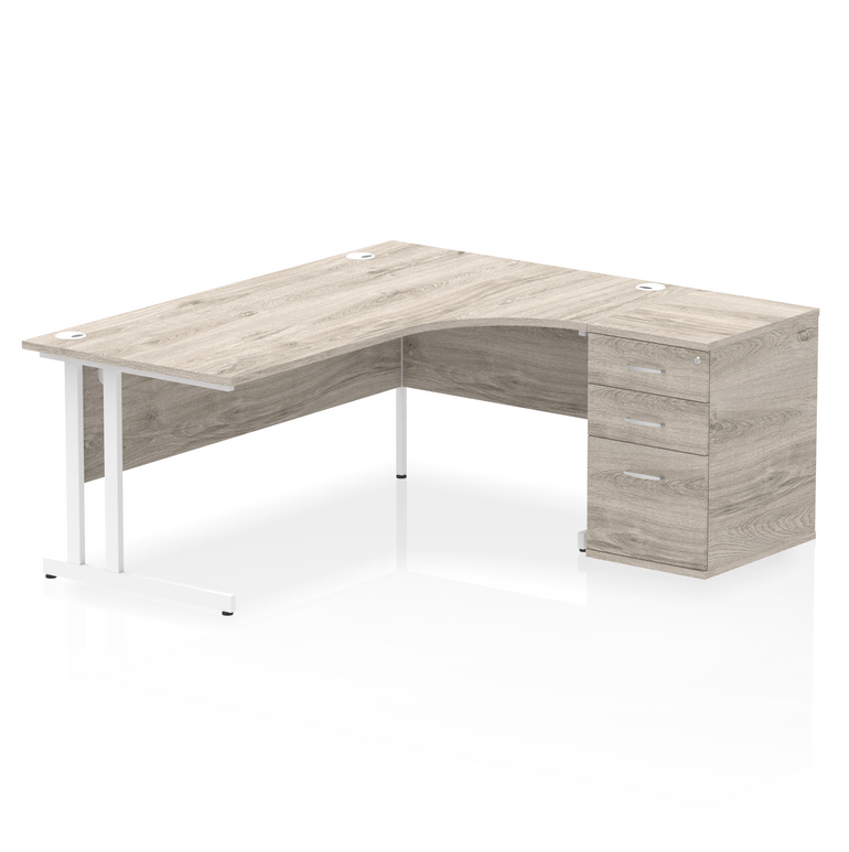 Impulse 1800mm Cantilever Right Crescent Desk Workstation