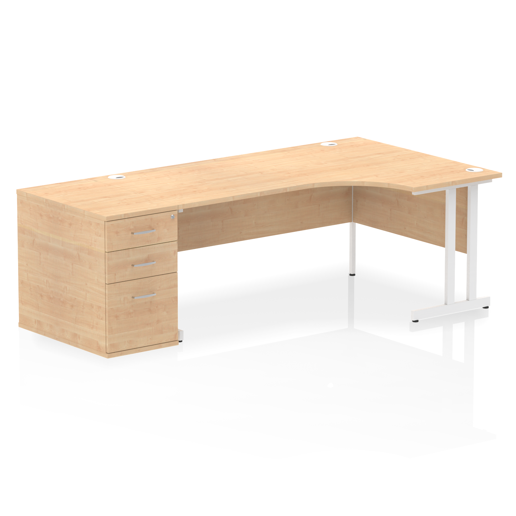 Impulse 1800mm Cantilever Right Crescent Desk Workstation