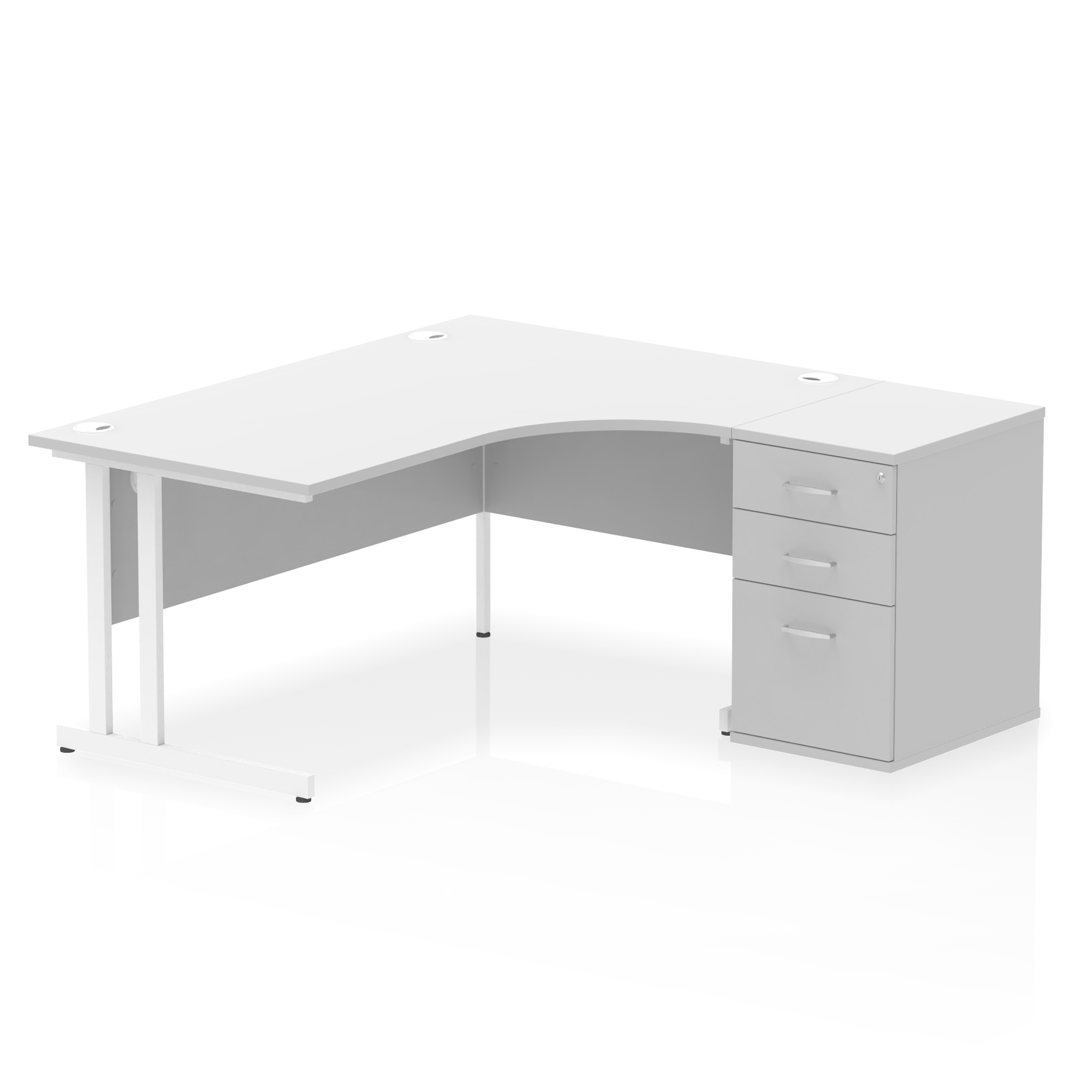 Impulse 1600mm Cantilever Right Crescent Desk Workstation