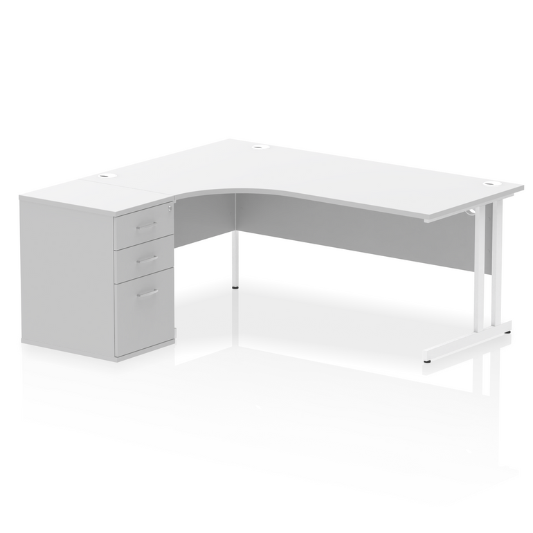 Impulse 1800mm Cantilever Left Crescent Desk Workstation