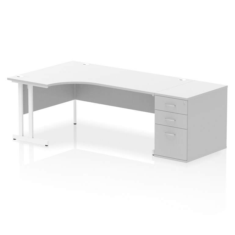 Impulse 1800mm Cantilever Left Crescent Desk Workstation