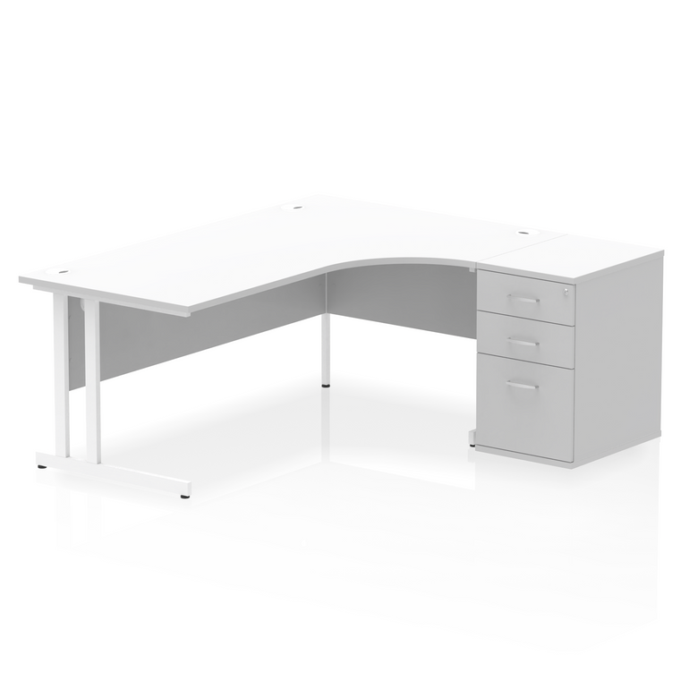 Impulse 1800mm Cantilever Right Crescent Desk Workstation