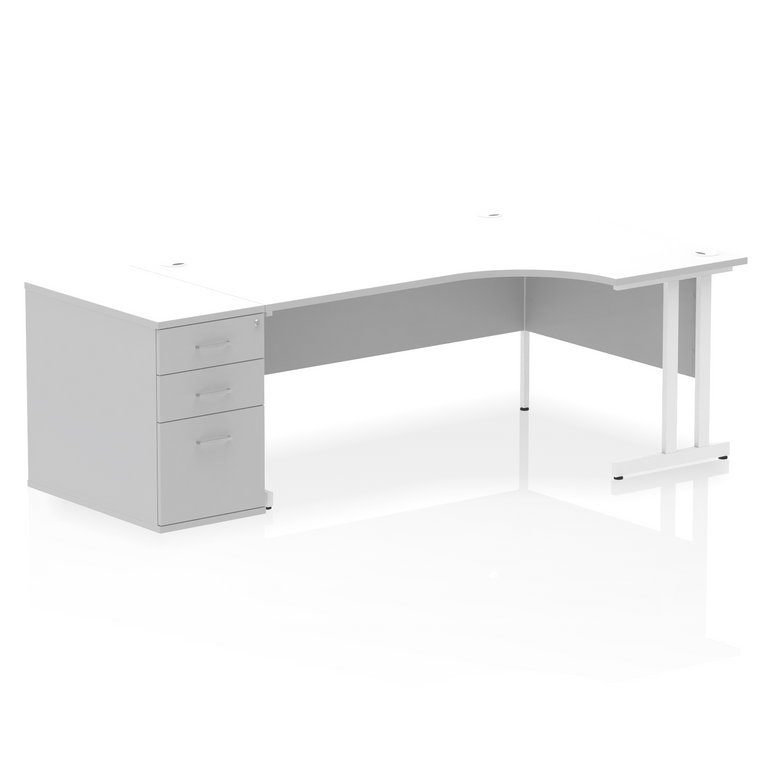 Impulse 1800mm Cantilever Right Crescent Desk Workstation