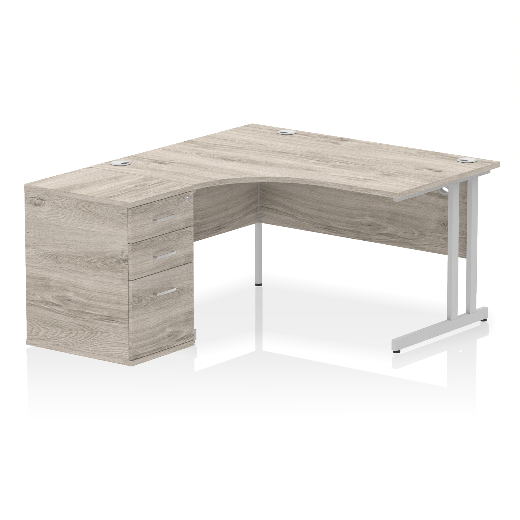 Impulse 1400mm Cantilever Left Crescent Desk Workstation