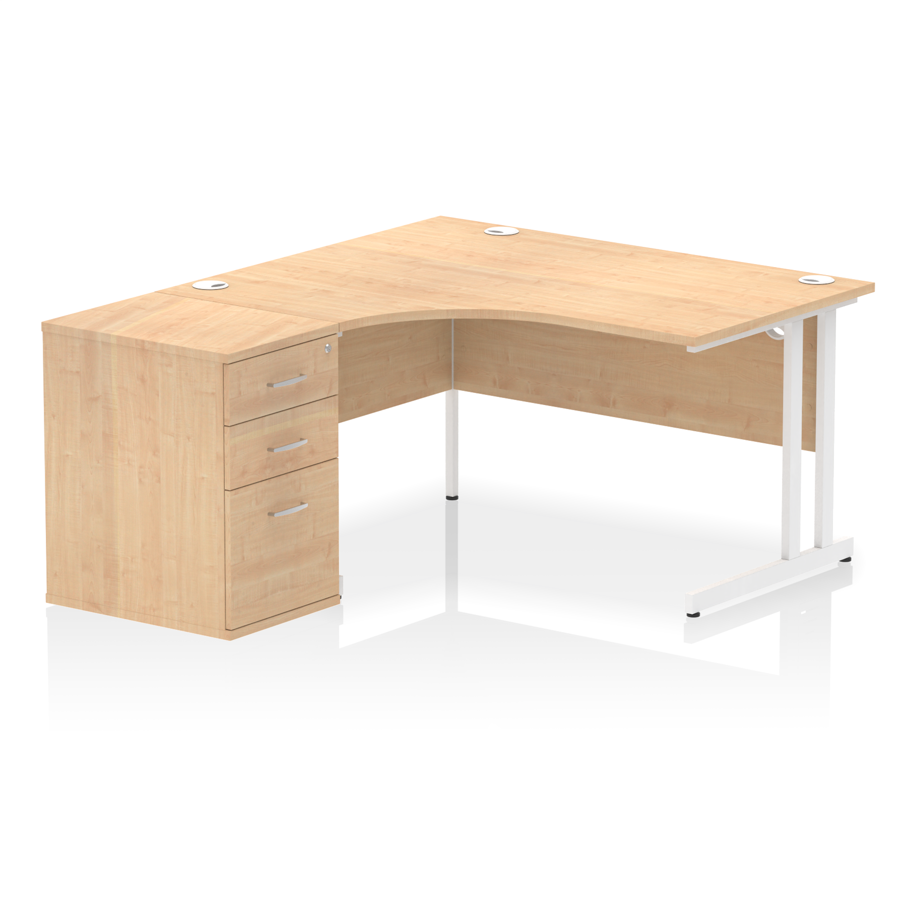 Impulse 1400mm Cantilever Left Crescent Desk Workstation