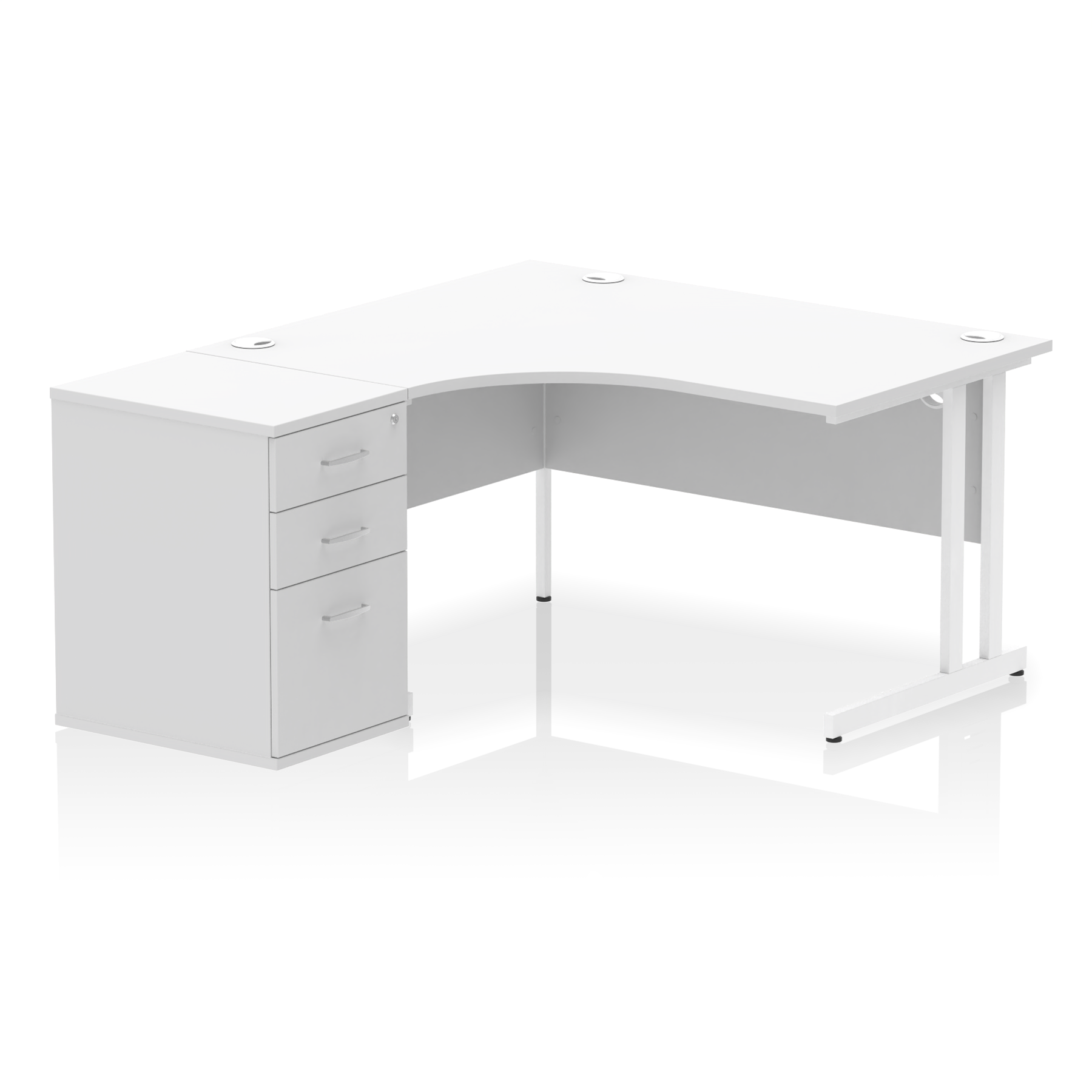 Impulse 1400mm Cantilever Left Crescent Desk Workstation