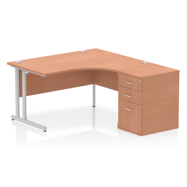 Impulse 1400mm Cantilever Right Crescent Desk Workstation