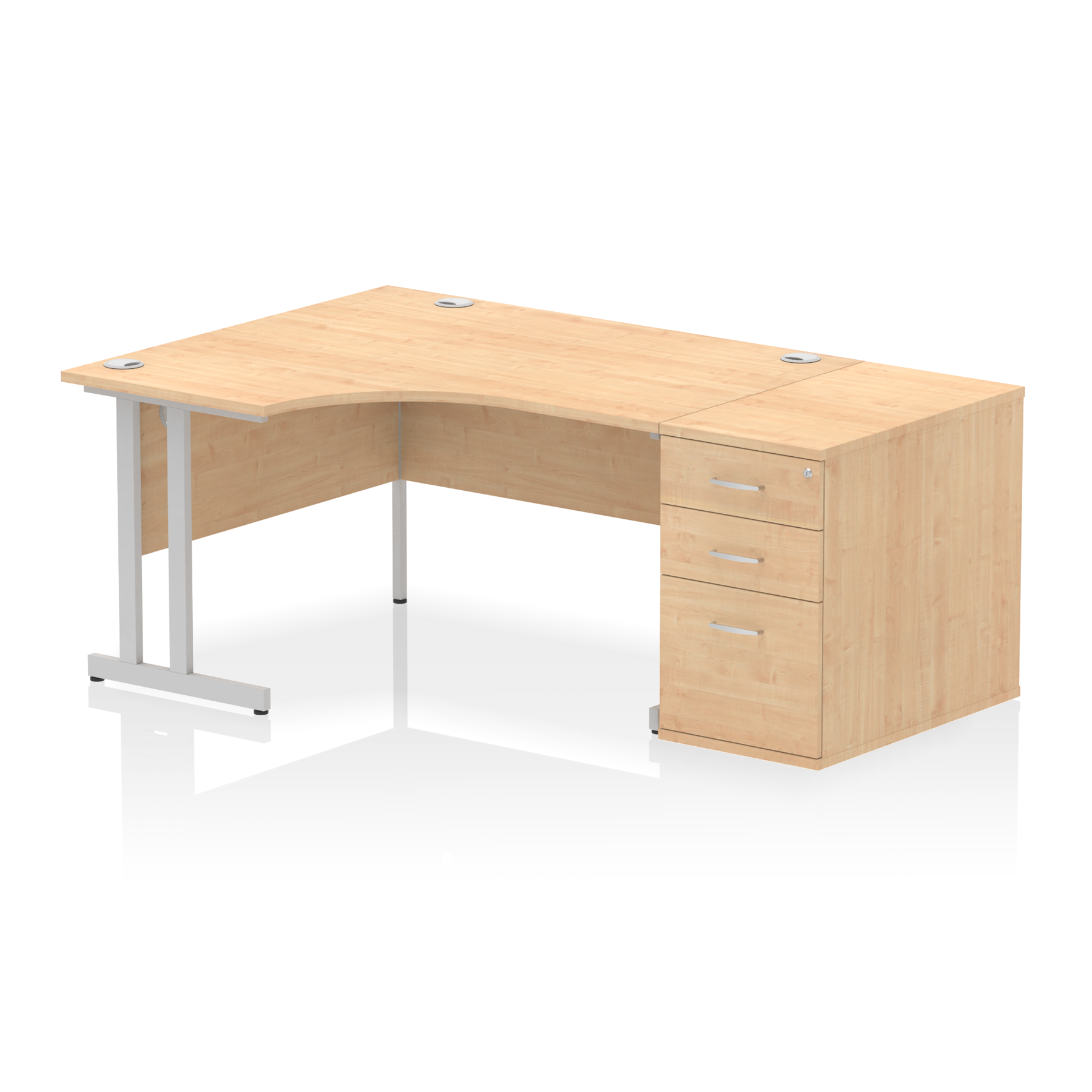 Impulse 1400mm Cantilever Left Crescent Desk Workstation