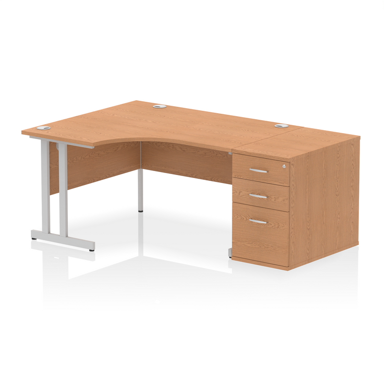 Impulse 1400mm Cantilever Left Crescent Desk Workstation