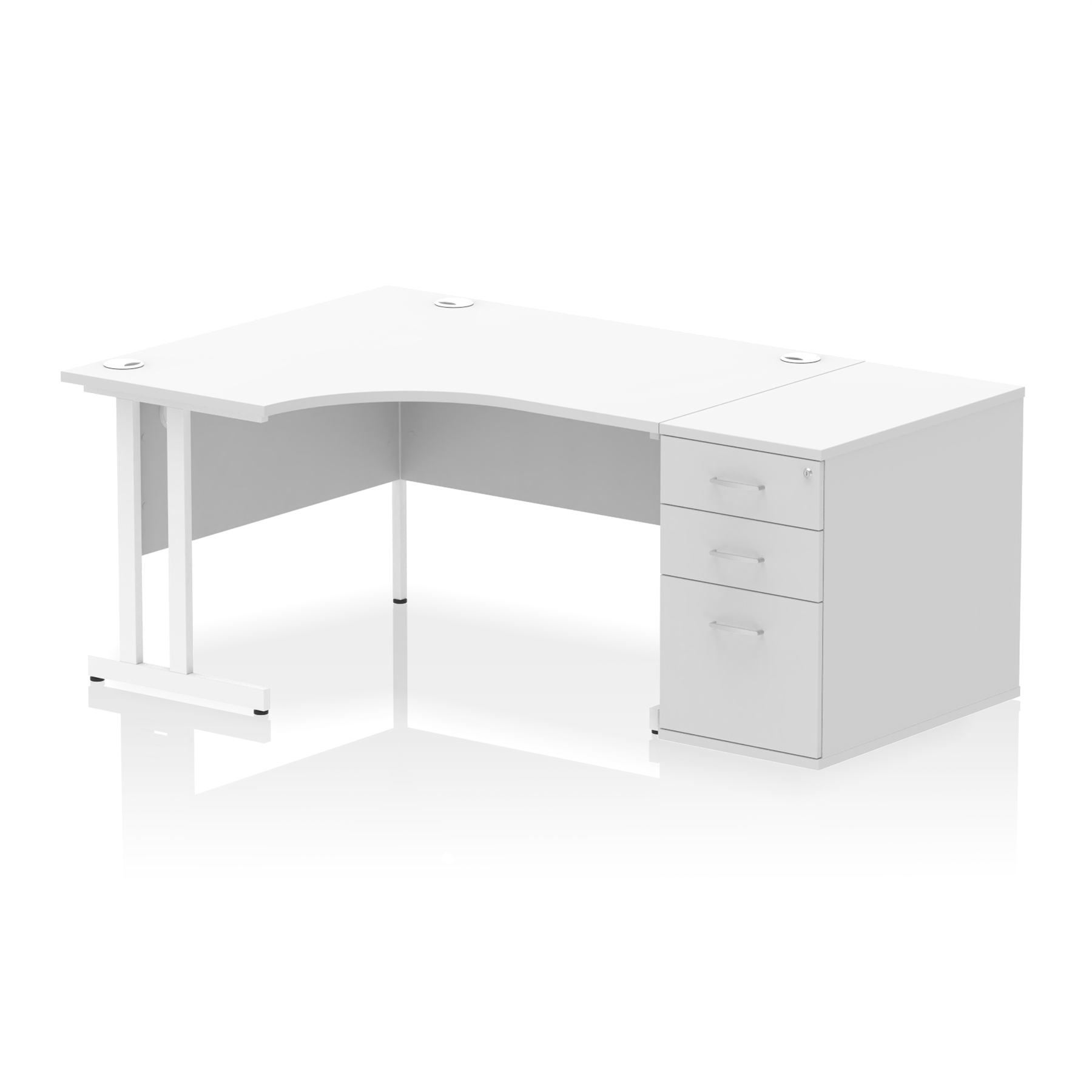 Impulse 1400mm Cantilever Left Crescent Desk Workstation