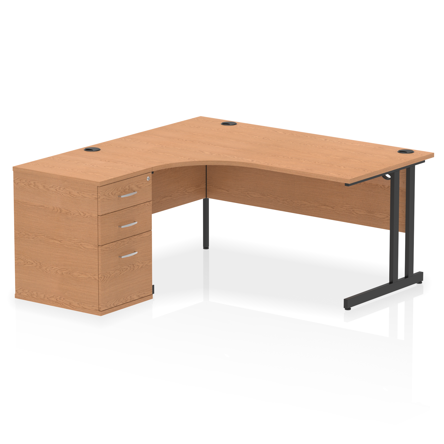 Impulse 1600mm Cantilever Left Crescent Desk Workstation