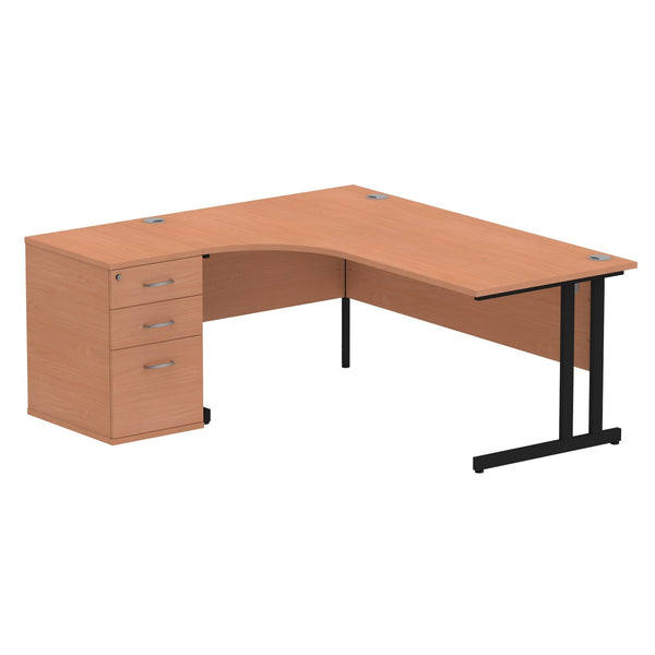 OE - Impulse 1800mm Cantilever Left Crescent Desk Workstation