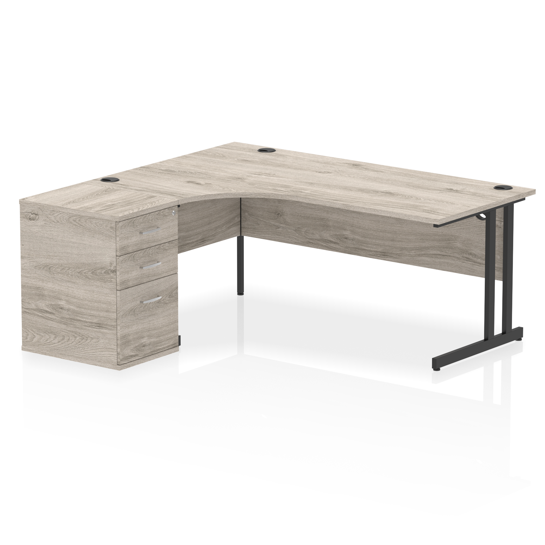 Impulse 1800mm Cantilever Left Crescent Desk Workstation