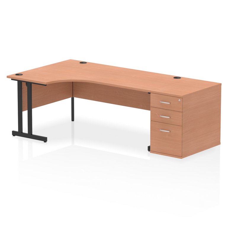Impulse 1800mm Cantilever Left Crescent Desk Workstation