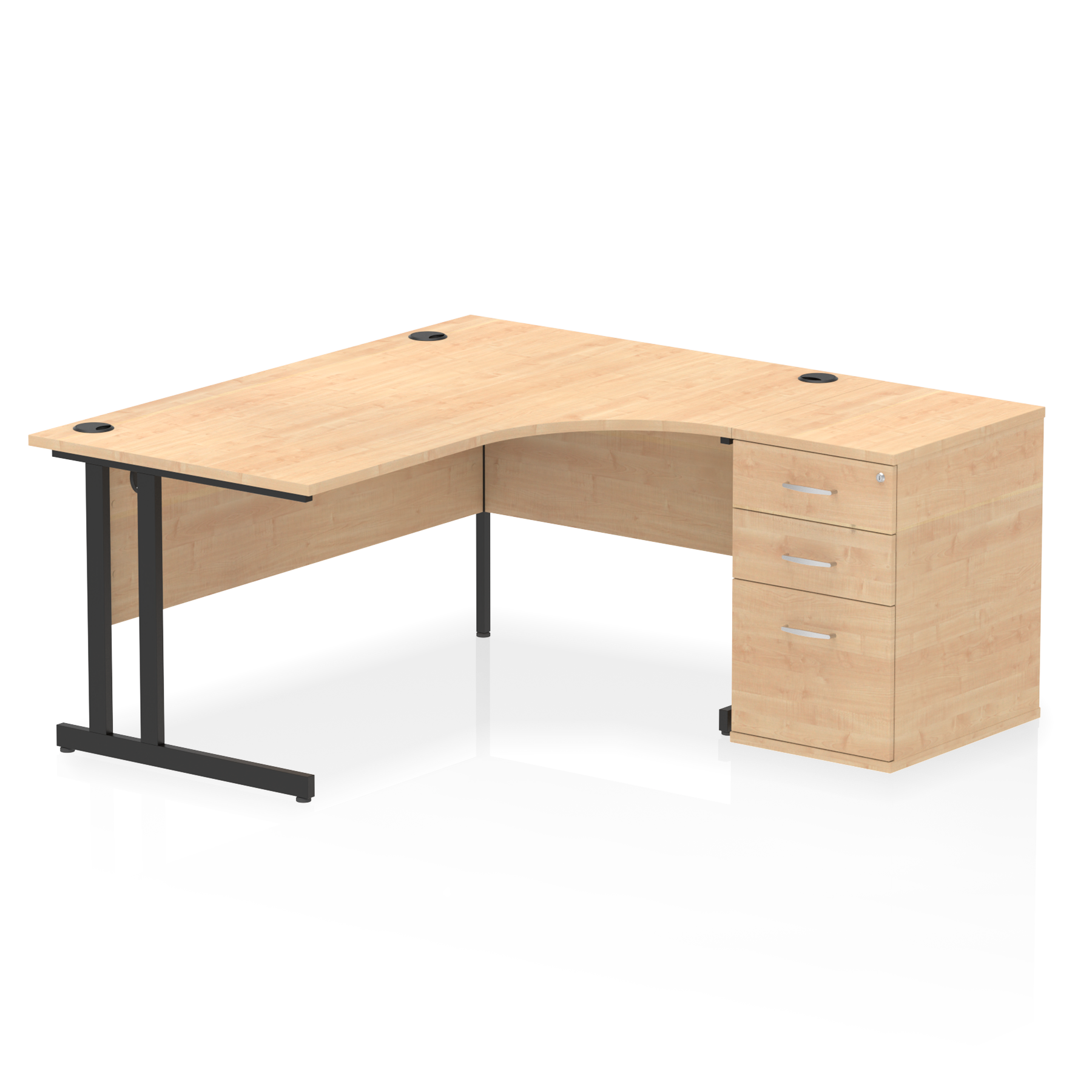 Impulse 1600mm Cantilever Right Crescent Desk Workstation