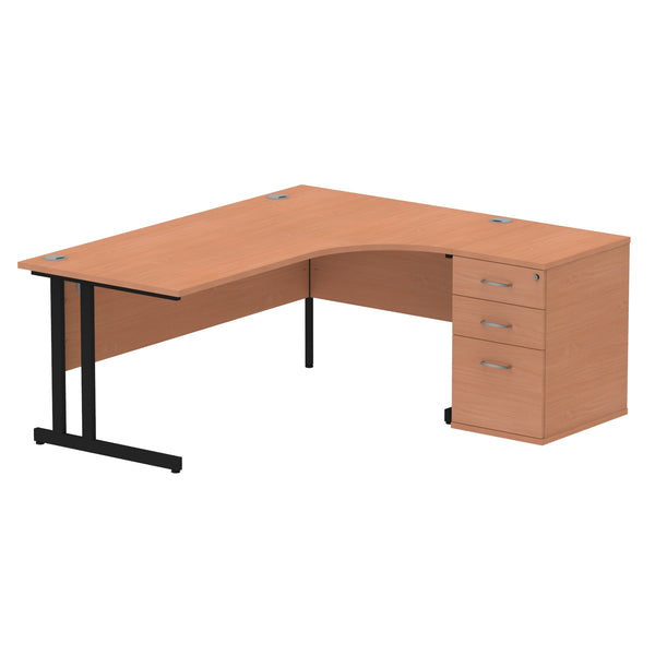 OE - Impulse 1800mm Cantilever Right Crescent Desk Workstation