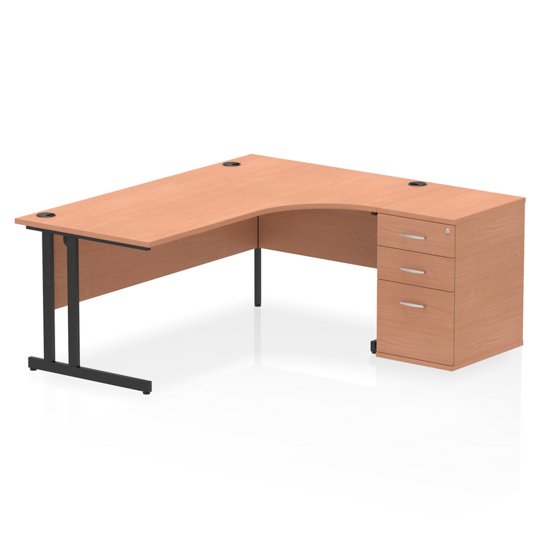 Impulse 1800mm Cantilever Right Crescent Desk Workstation