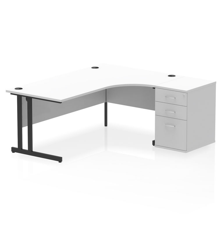 Impulse 1800mm Cantilever Right Crescent Desk Workstation