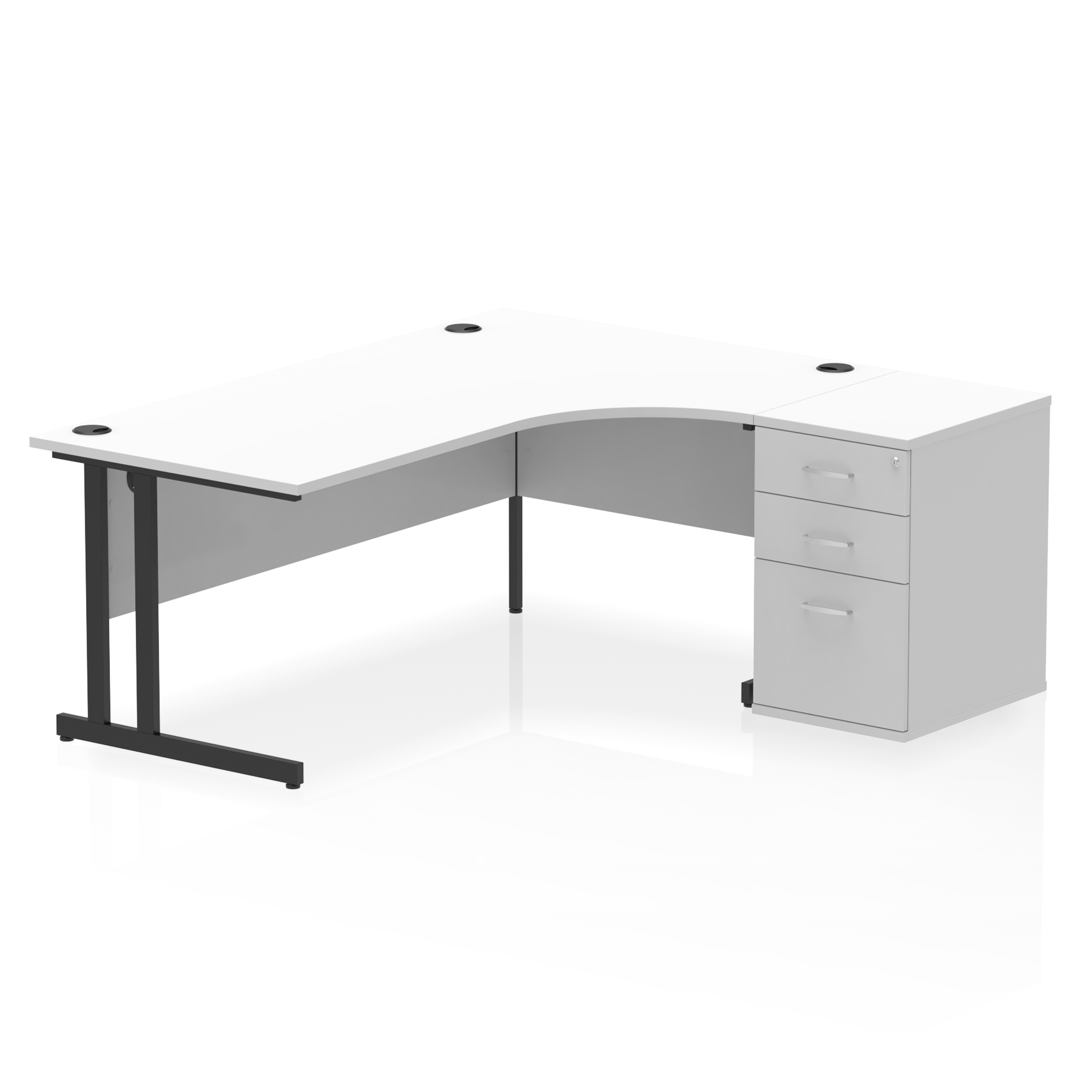 Impulse 1800mm Cantilever Right Crescent Desk Workstation