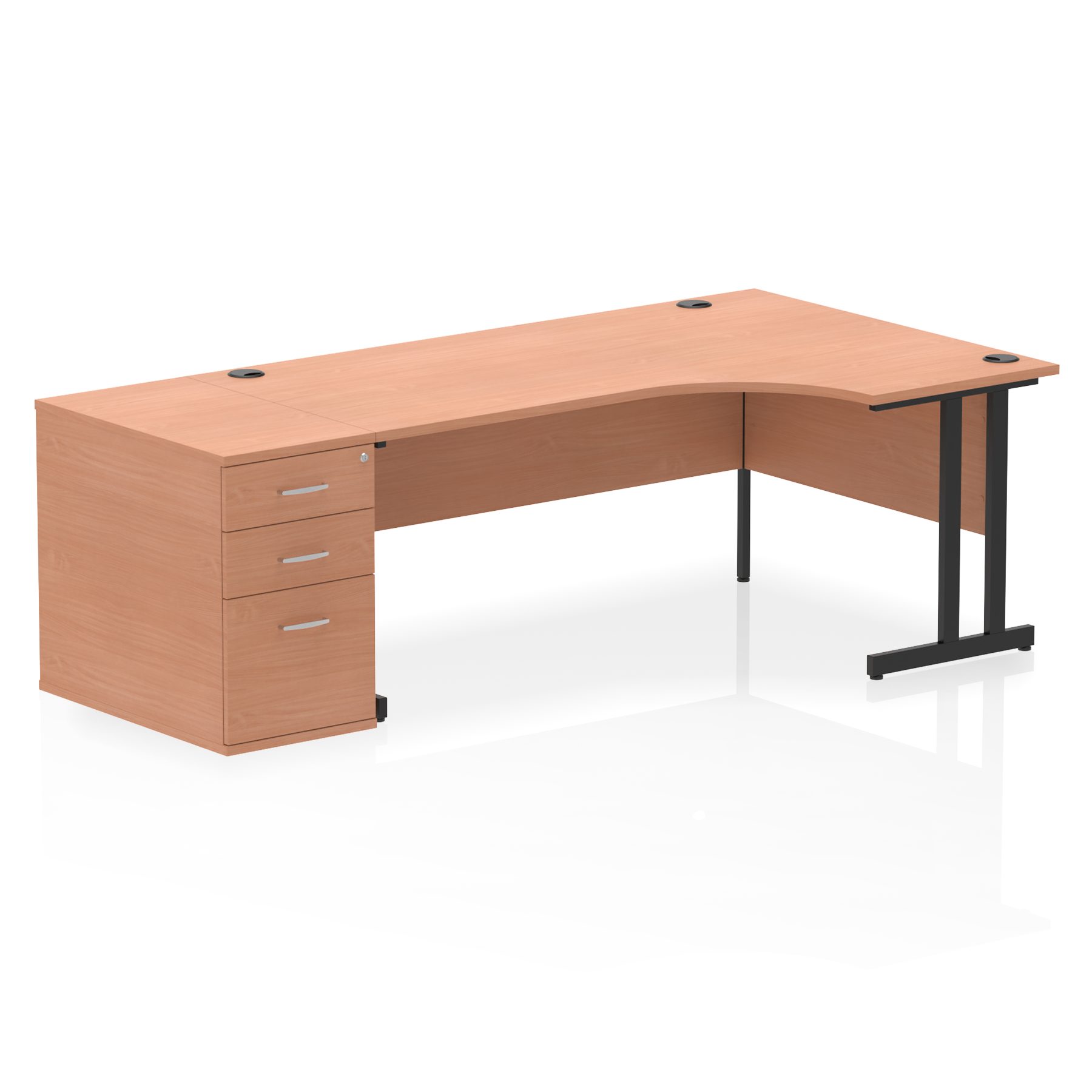 Impulse 1800mm Cantilever Right Crescent Desk Workstation