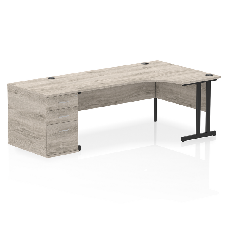 Impulse 1800mm Cantilever Right Crescent Desk Workstation