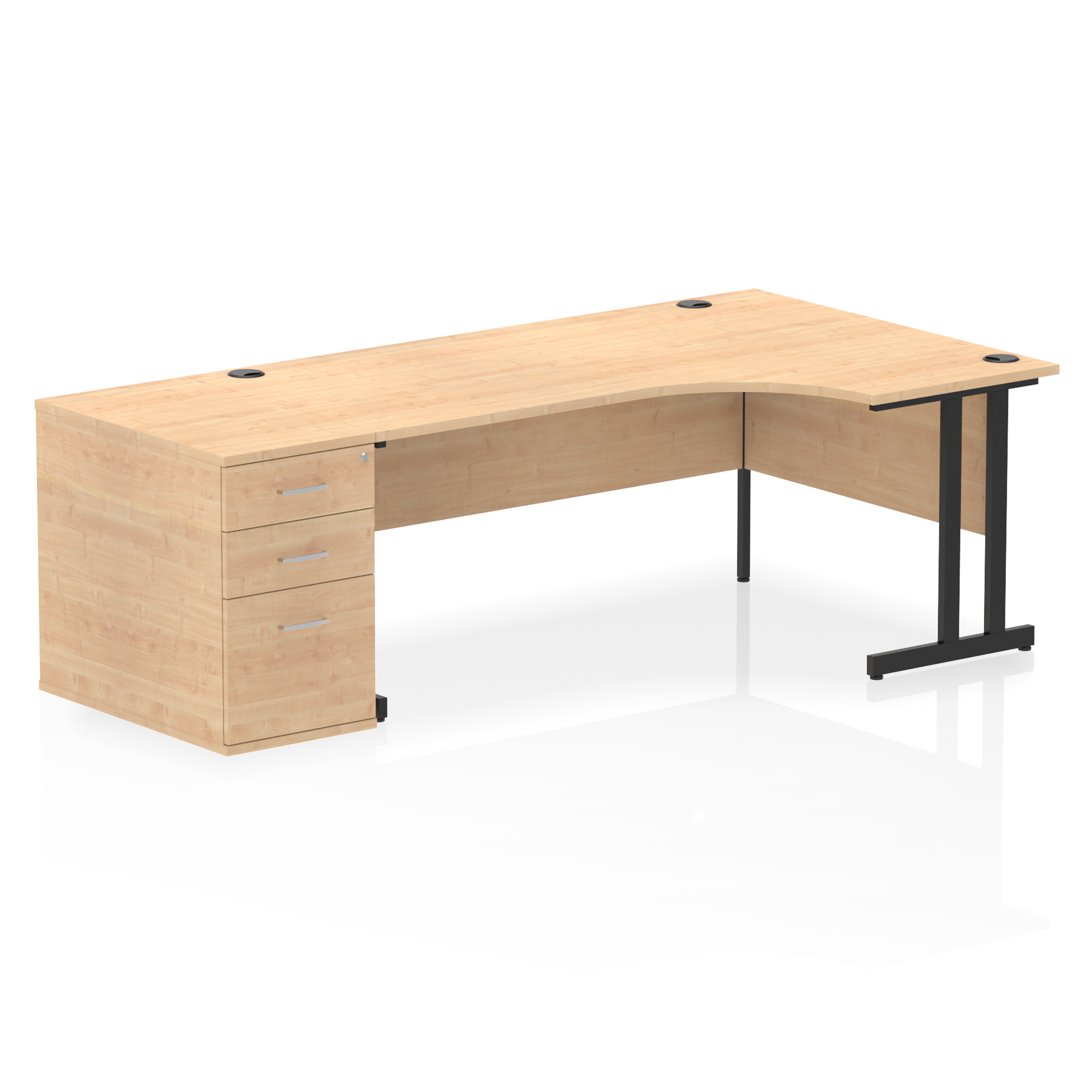 Impulse 1800mm Cantilever Right Crescent Desk Workstation