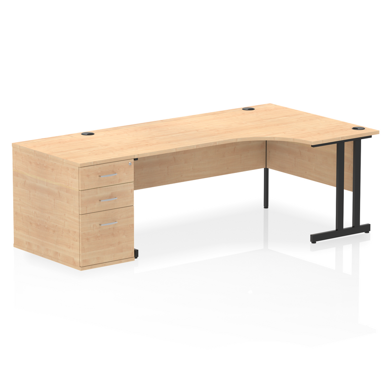 Impulse 1800mm Cantilever Right Crescent Desk Workstation