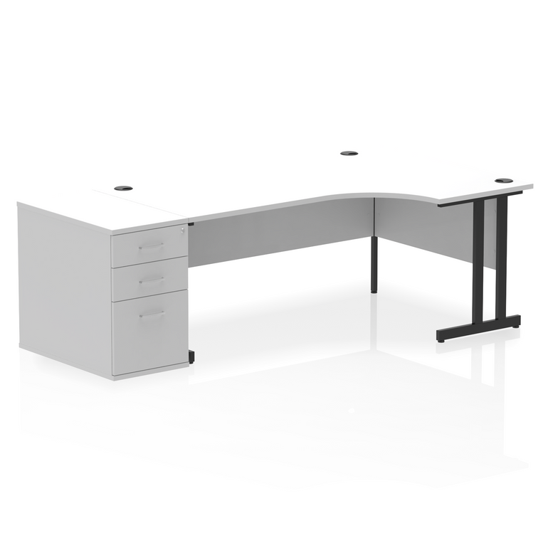 Impulse 1800mm Cantilever Right Crescent Desk Workstation