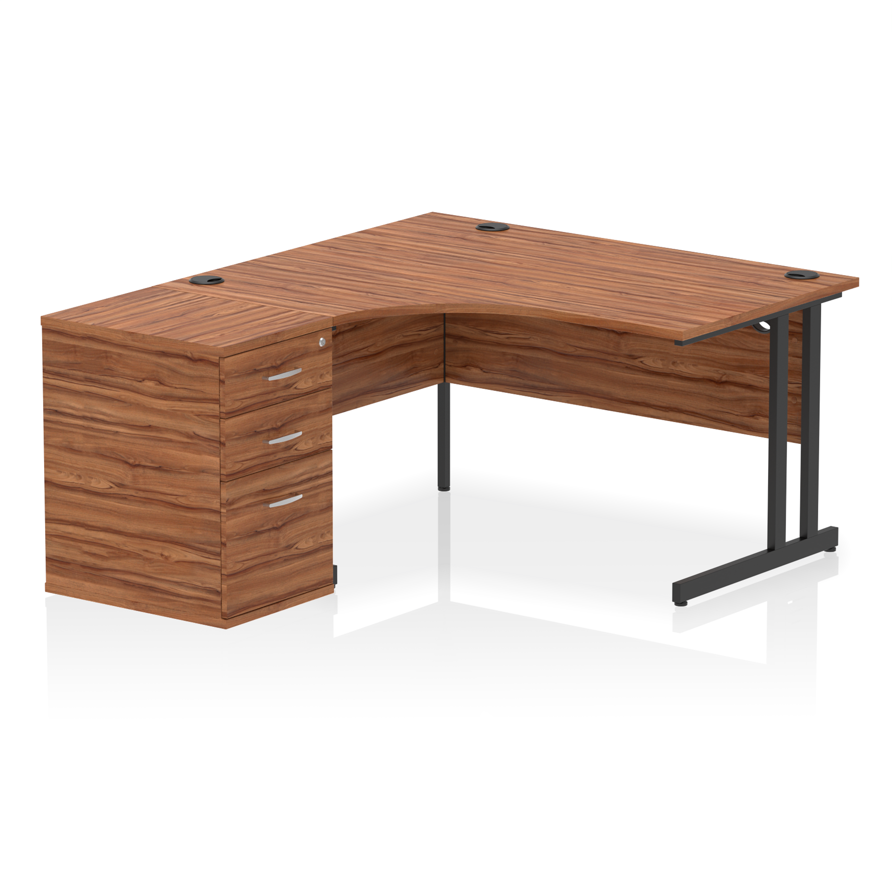 Impulse 1400mm Cantilever Left Crescent Desk Workstation