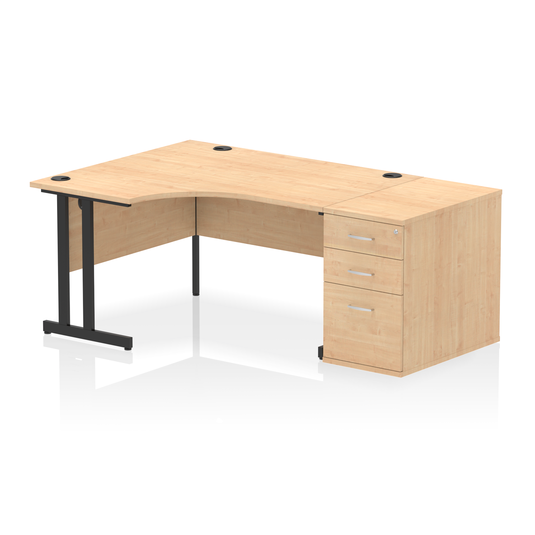 Impulse 1400mm Cantilever Left Crescent Desk Workstation