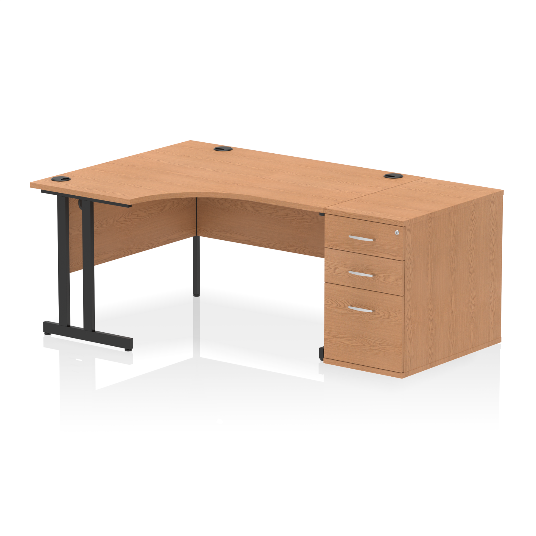 Impulse 1400mm Cantilever Left Crescent Desk Workstation