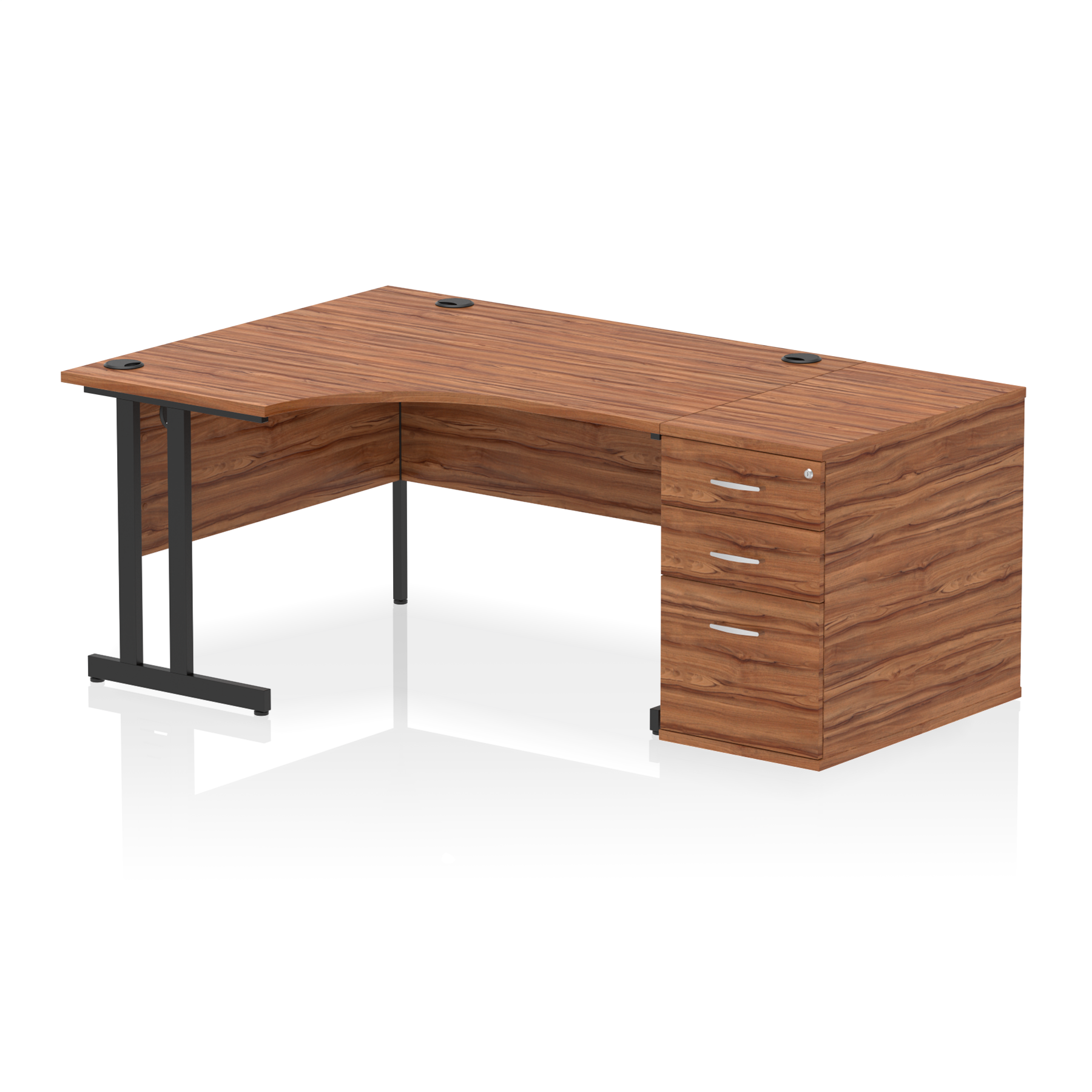 Impulse 1400mm Cantilever Left Crescent Desk Workstation