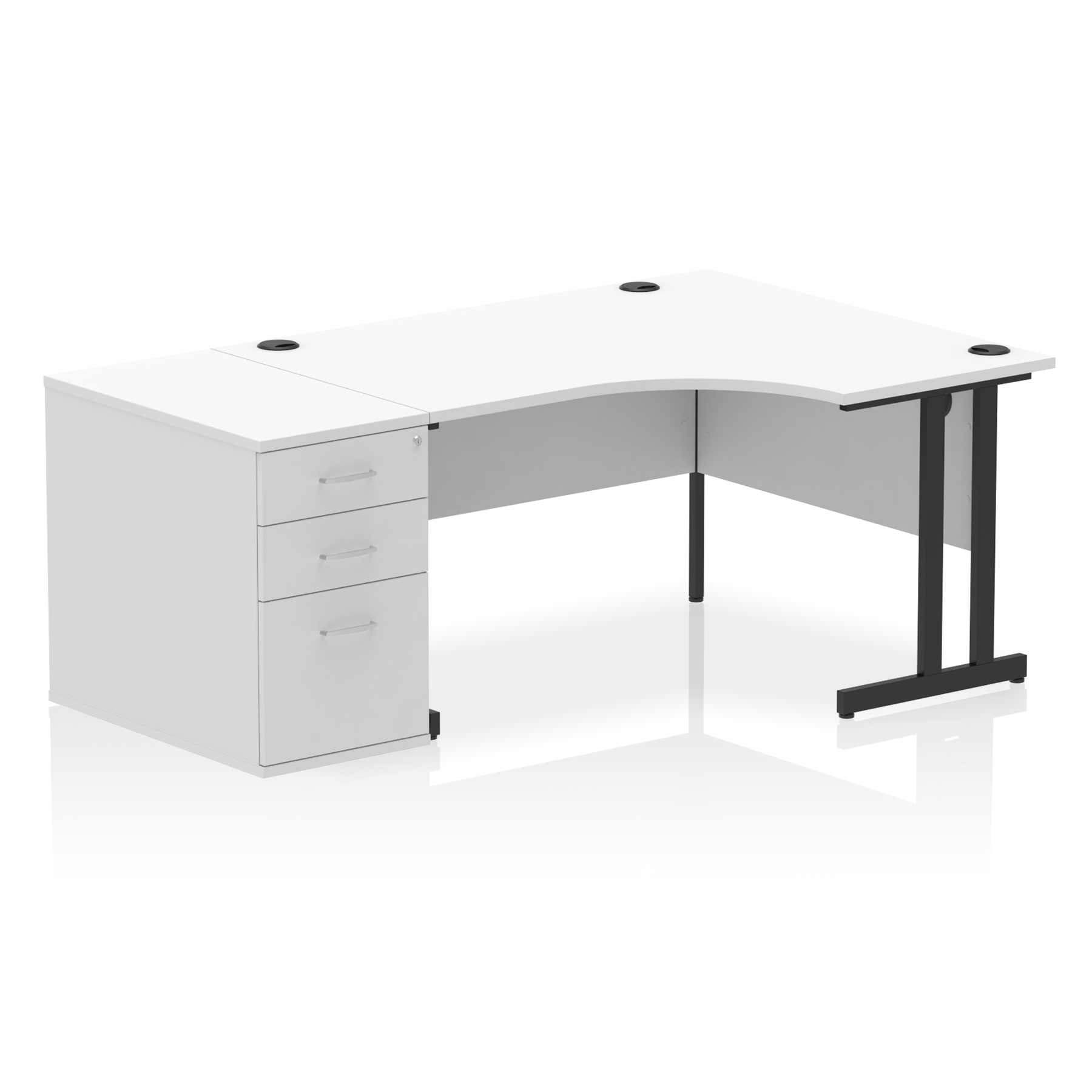 Impulse 1400mm Cantilever Right Crescent Desk Workstation