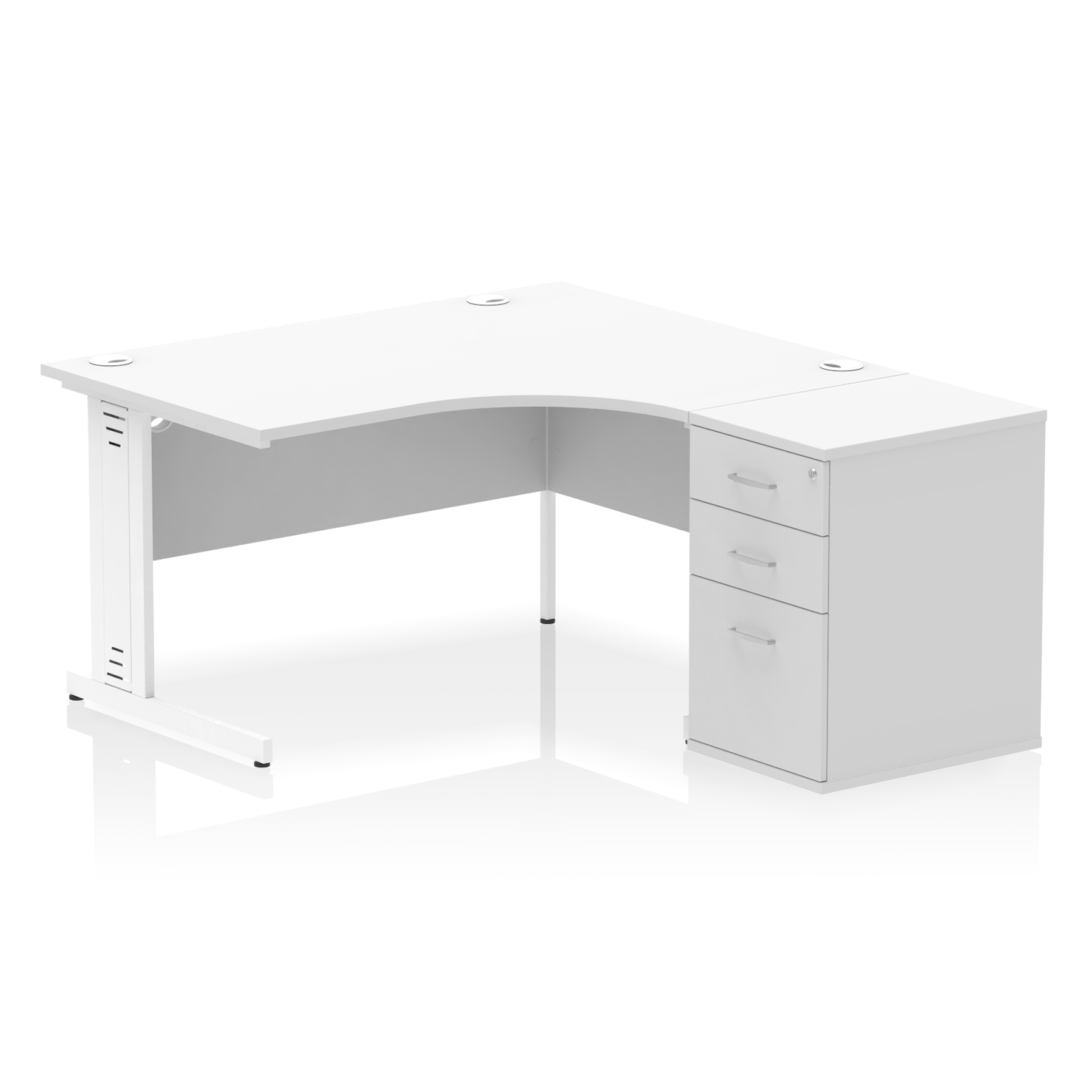 Impulse 1400mm Cable Managed Right Crescent Desk Workstation