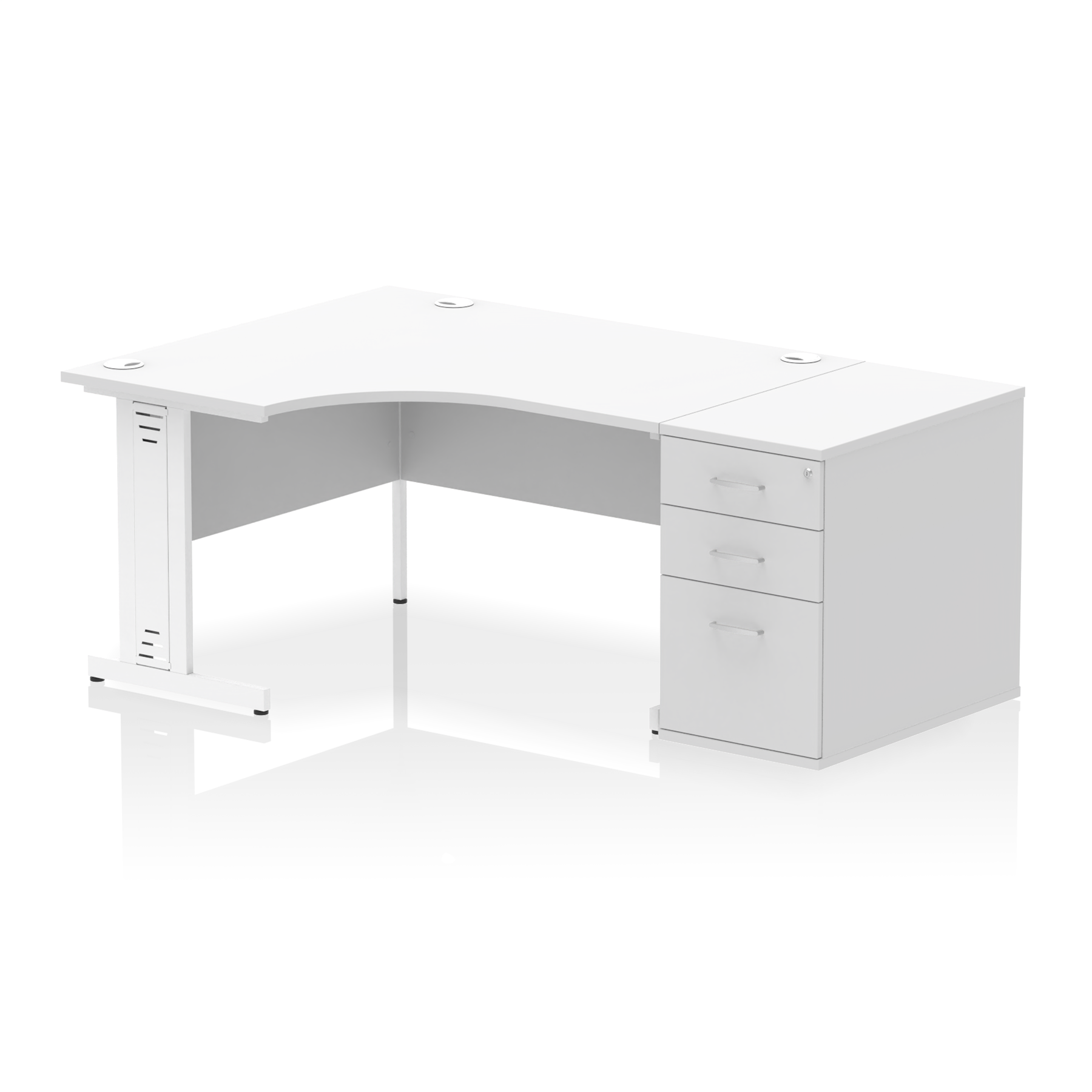 Impulse 1400mm Cable Managed Left Crescent Desk Workstation