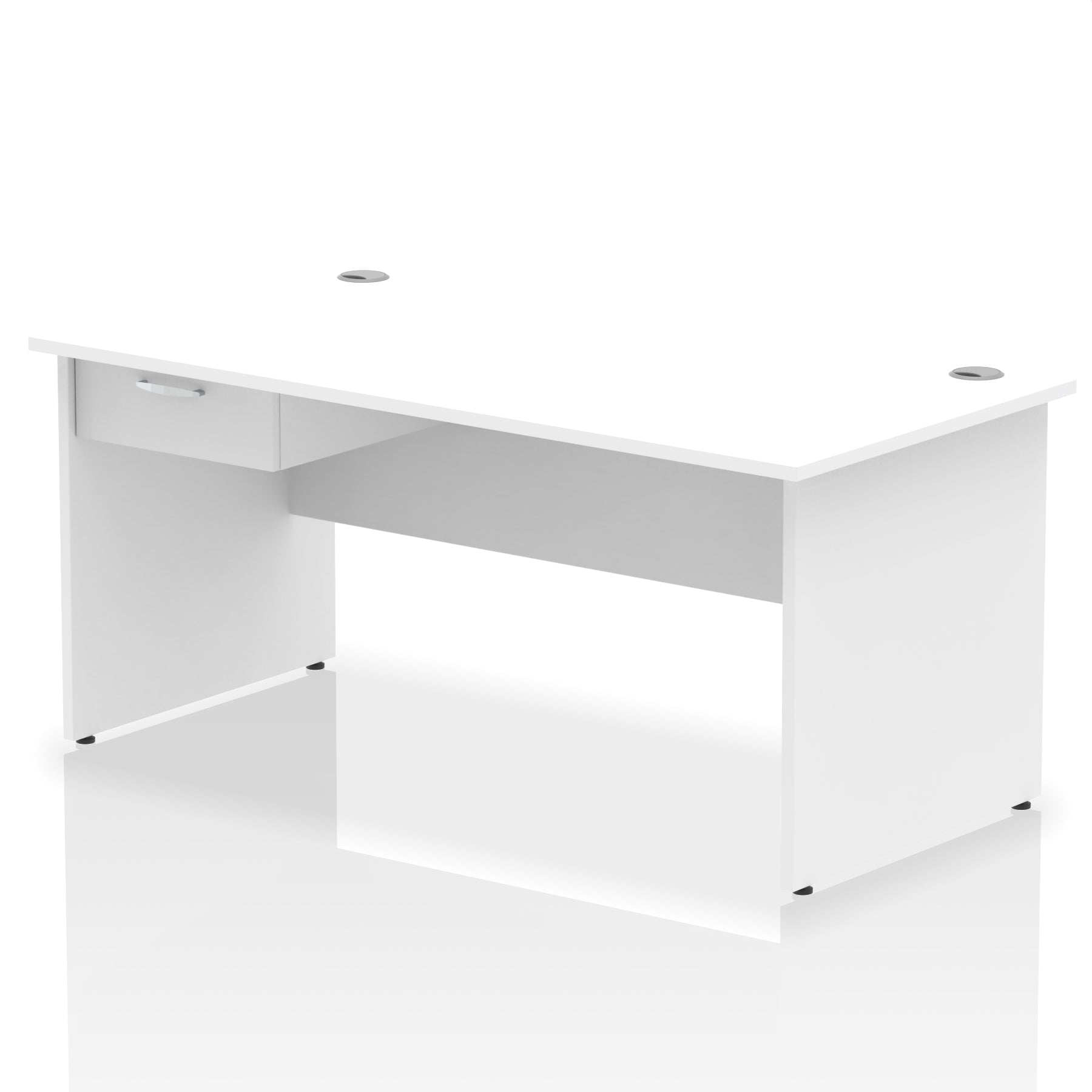 Impulse Panel End Straight Desk Frame With Single One Drawer Fixed Pedestal