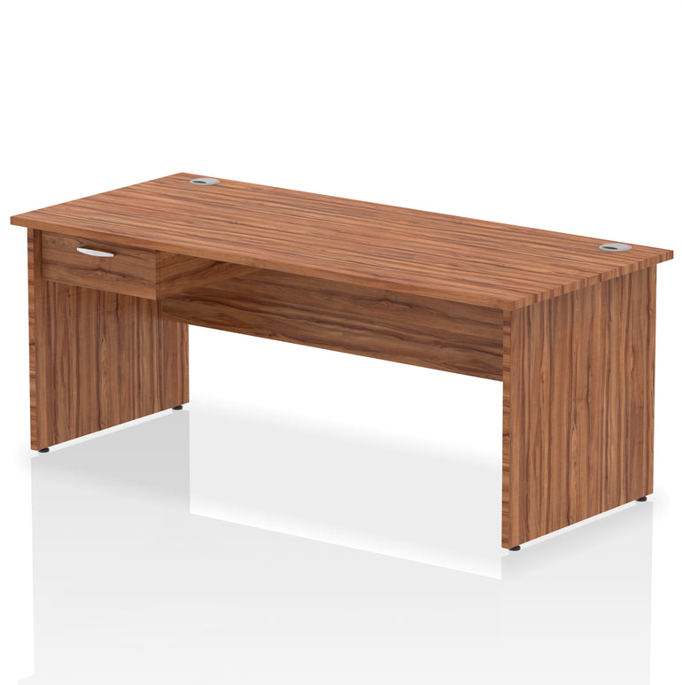 Impulse Panel End Straight Desk Frame With Single One Drawer Fixed Pedestal