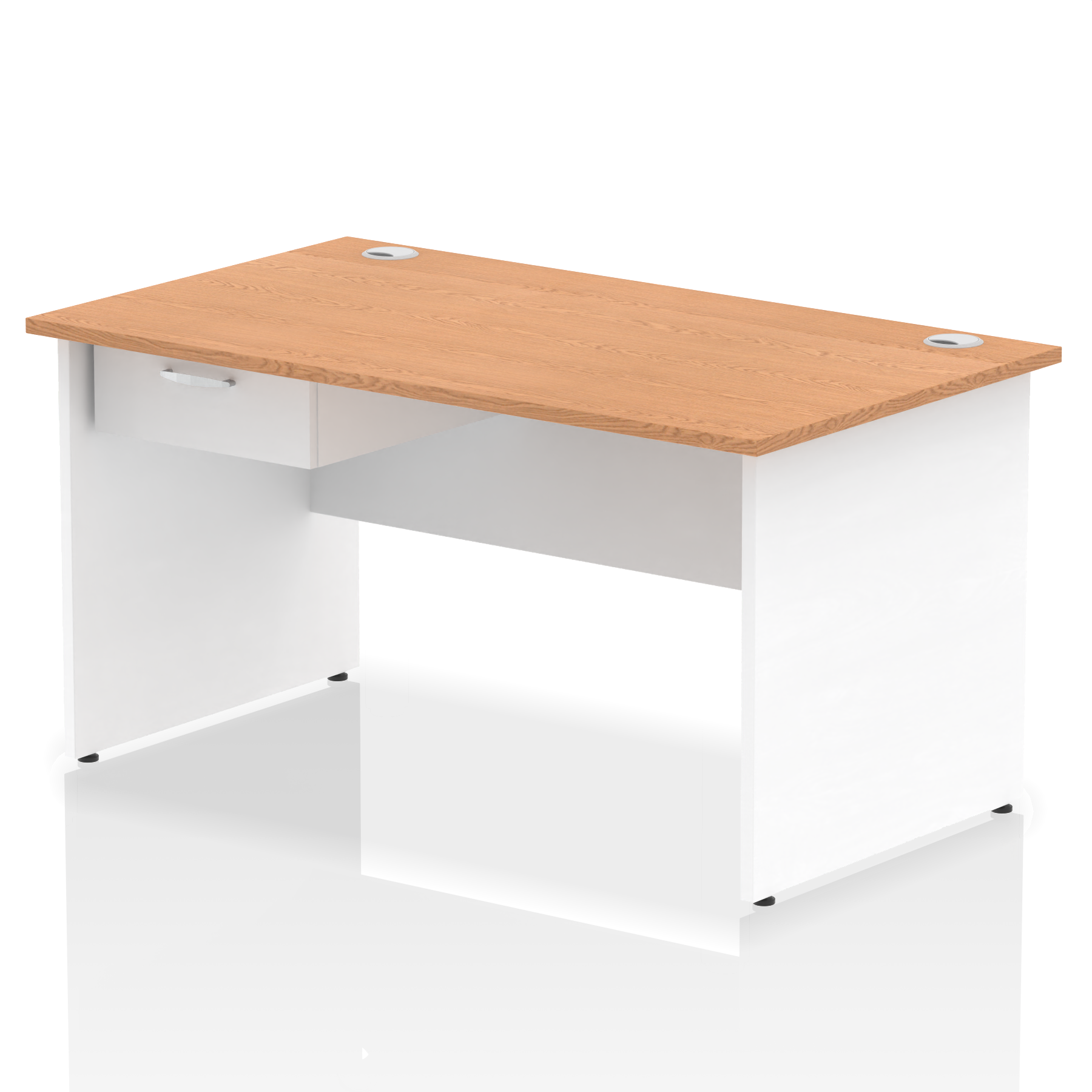 Impulse Panel End Straight Desk Frame With Single One Drawer Fixed Pedestal