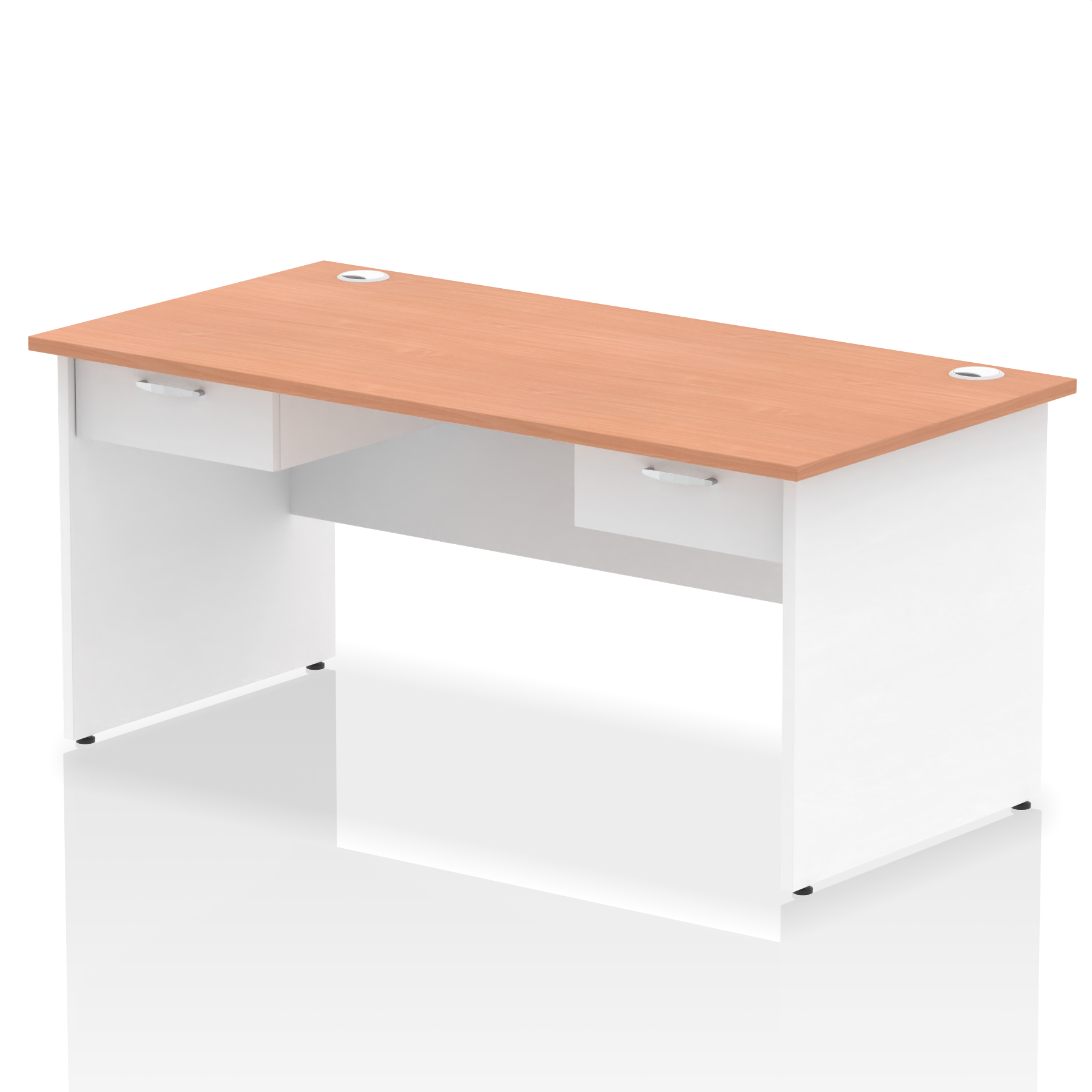 Impulse Panel End Straight Desk Frame With Two One Drawer Fixed Pedestals