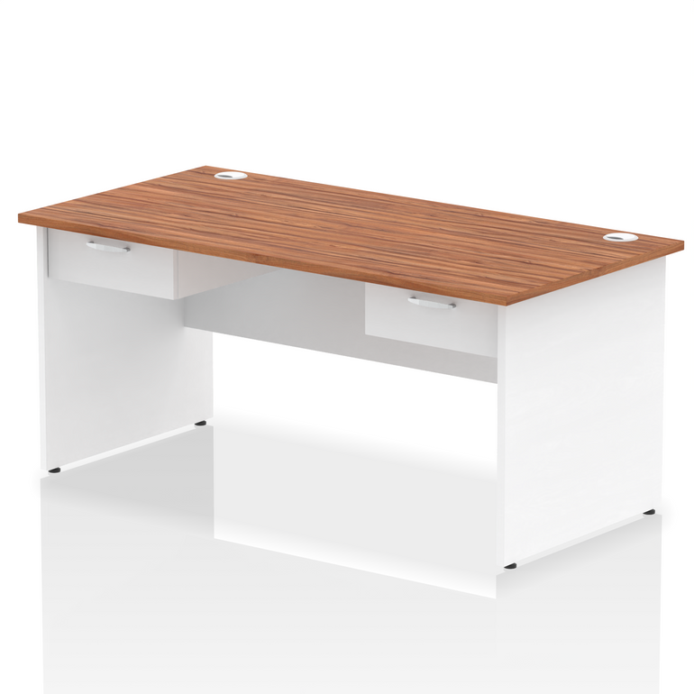 Impulse Panel End Straight Desk Frame With Two One Drawer Fixed Pedestals