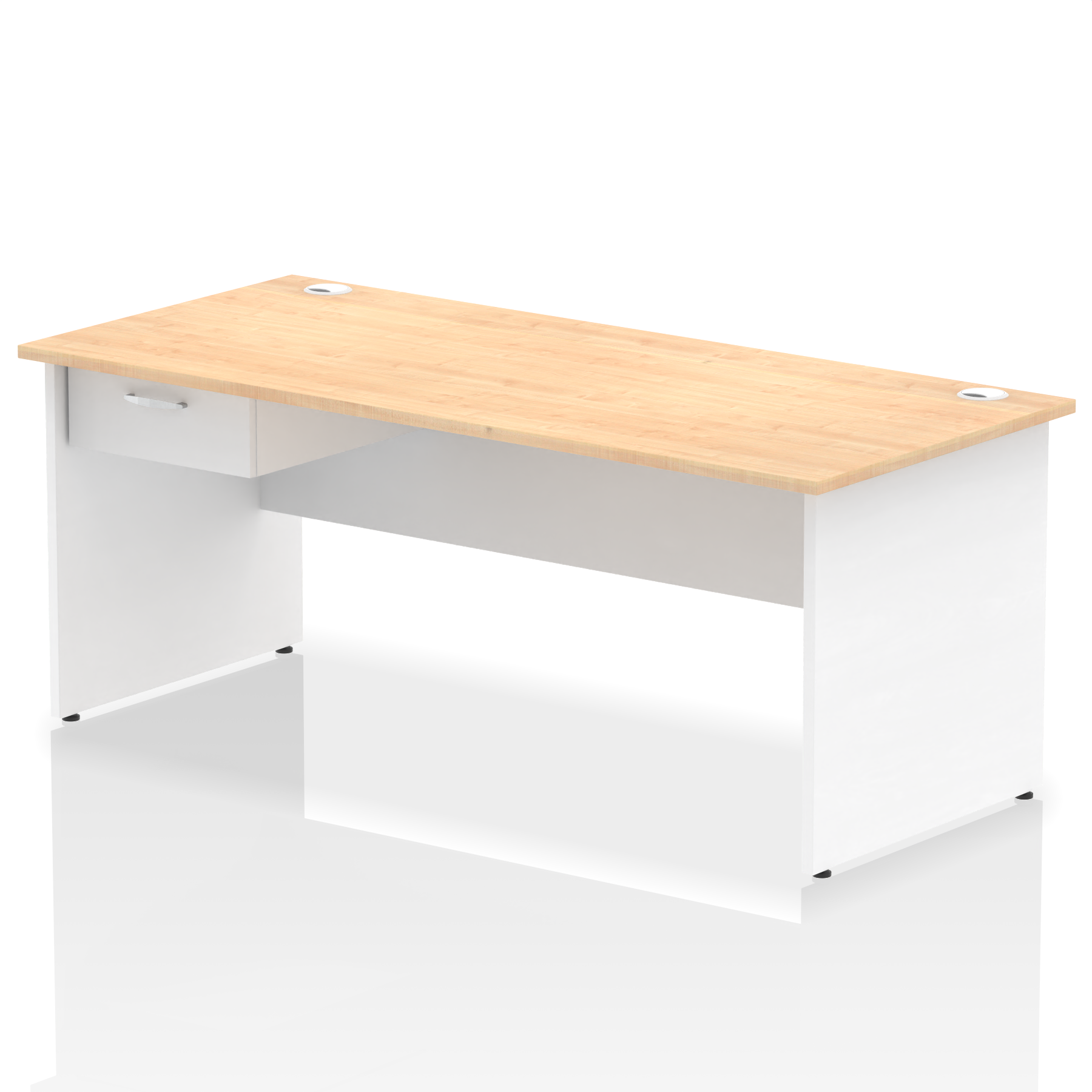 Impulse Panel End Straight Desk Frame With Single One Drawer Fixed Pedestal