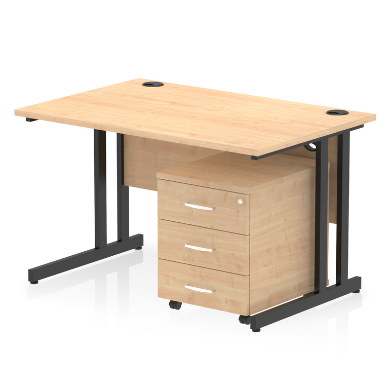 Impulse 1200mm Cantilever Straight Desk With Mobile Pedestal