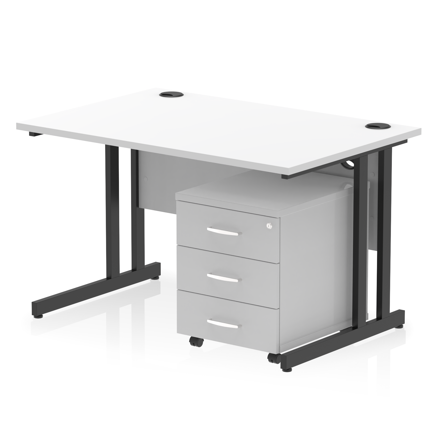 Impulse 1200mm Cantilever Straight Desk With Mobile Pedestal