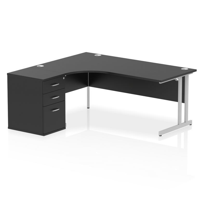 Impulse 1800mm Cantilever Left Crescent Desk Workstation