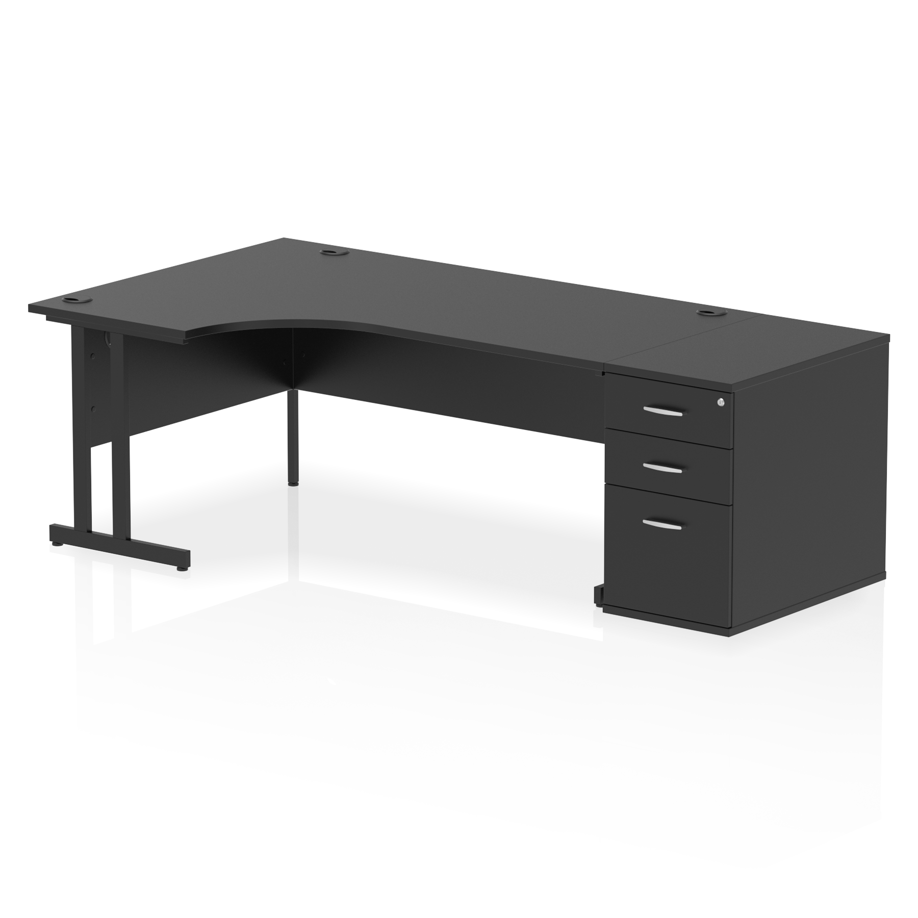 Impulse 1800mm Cantilever Left Crescent Desk Workstation