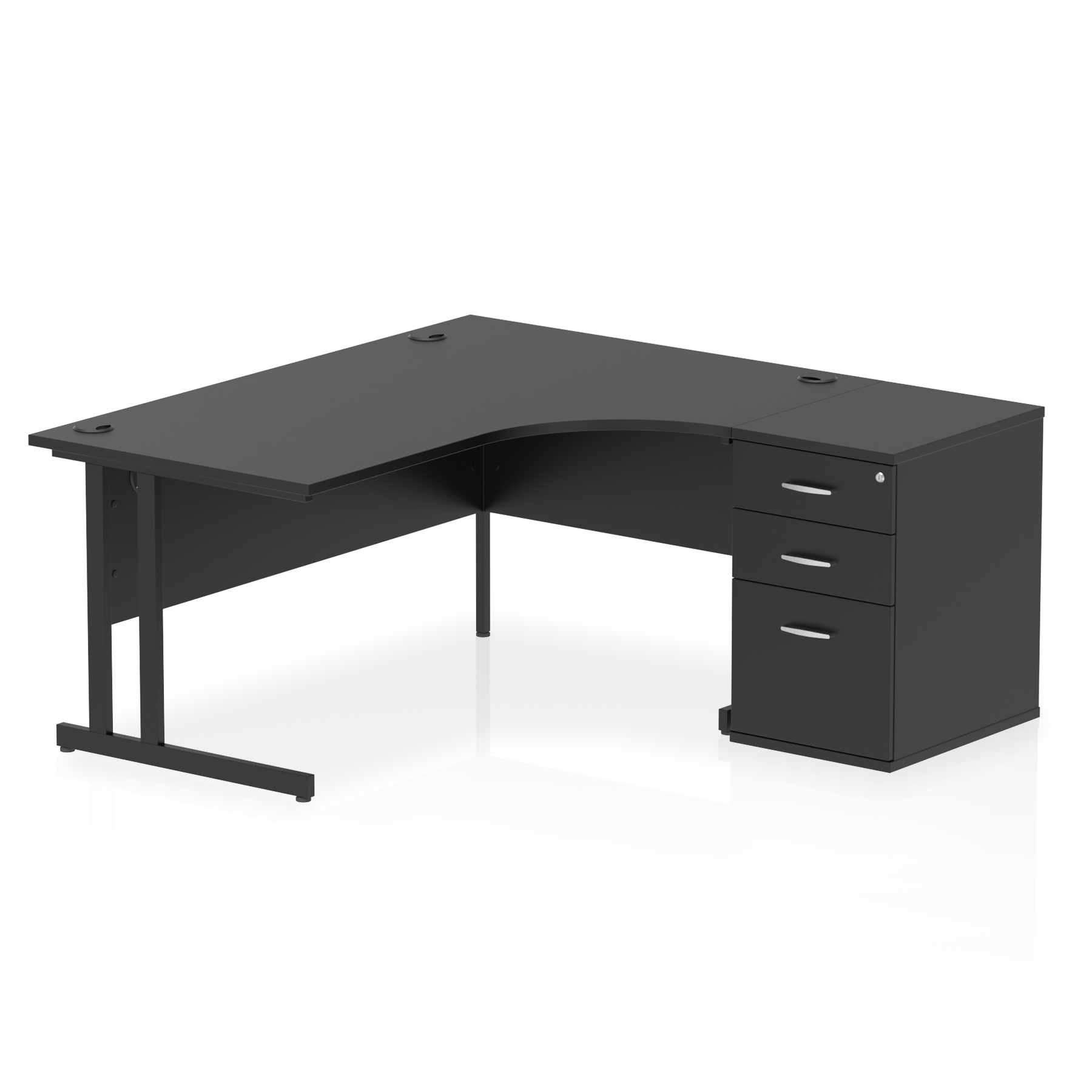 Impulse 1600mm Cantilever Right Crescent Desk Workstation